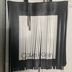 Calvin Klein Nora Logo Fringe Tote